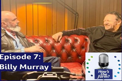 Joe and Billy on the couch for - "How's the form?" a new podcast from Age NI, part of the Good Vibrations men's health programme.