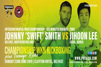 Johnny ‘Swift' Smith will challenge Korean fighter Jihoon Lee for his first major professional WKN title. The pair will fight over 5 by 3-minute rounds for the vacant WKN K1 style Intercontinental divisions crown at 70kg.