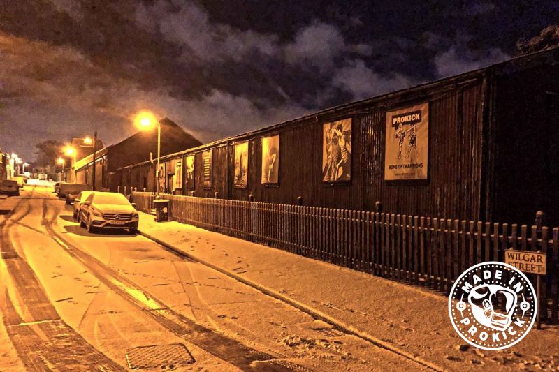 ProKick Gym Belfast on a snowy cold night in Jan 16th 2018