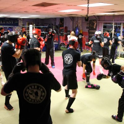 Warm-up as beginners get ready to Sparring 