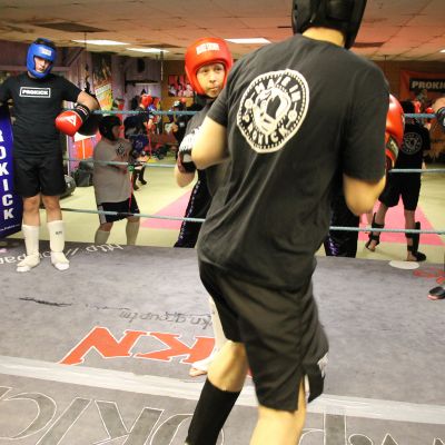 Mark Cairnduff in Sparring action