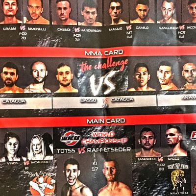 Fight Card for Genoa Italy on the 19th NOV 2017