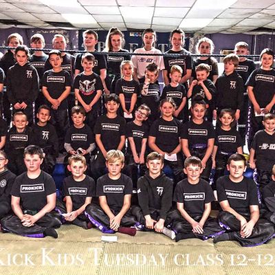 Tuesday Kids Class at the ProKick Gym in Belfast on the 12th Dec 2017