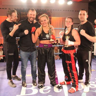 The winning group with sponsor - Air-Tastic Bangor Rachel McCartan (WINNER Points) (Belfast, NI) Vs Amy Oglesbee (Boston, Lincolnshire)