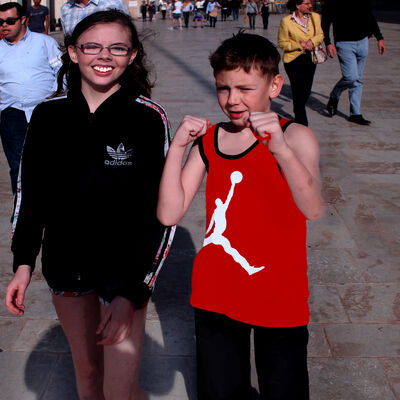 Team-mates - Gabrielle Conlon and Daniel McWilliams enjoying the sightseeing in Malta.