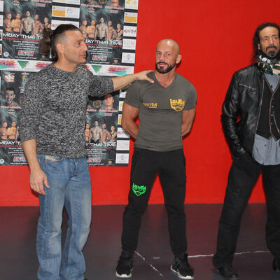 The Promoter Mr Luca Cuccu (left) along with his team 