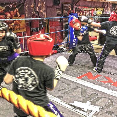 Ring Action with the ProKick Kids at the new Sparring class on 12th Jan 2018