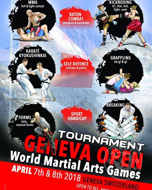 Carl Emery promotes the Internationally recognised World Martial Arts Games 7th-8th April 2018 in Geneva, Switzerland.