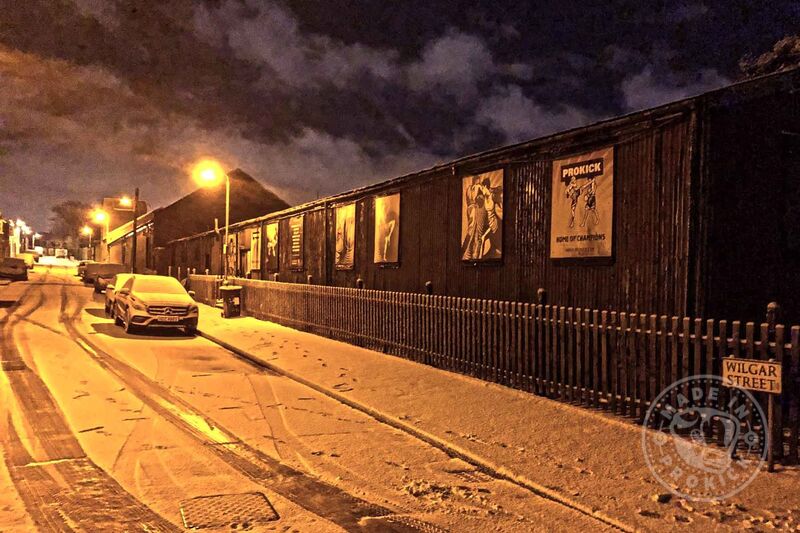 ProKick Gym Belfast on a snowy cold night in Jan 16th 2018