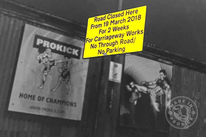 The road at the ProKick Gym will be Closed from Monday the 19th March for two weeks - Best option to park is the free car park in behind Tesco’s off the Belmont Rd just 1mins walk from there to the ProKick Gym.