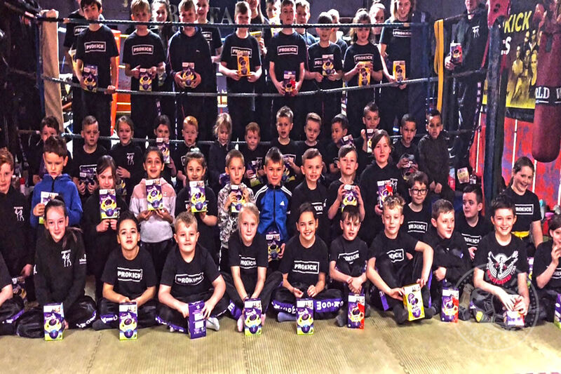 Happy Bunnies at the ProKick Kids Class when they all received their chocolate eggs for Easter.