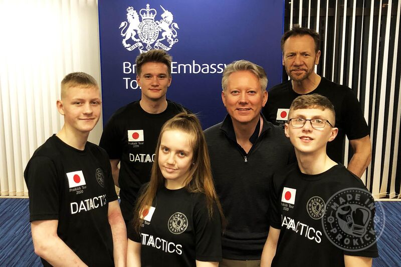 ProKick Japan team pictured here with Mr Mark Graham from InvestNI at a Pre St Patrick’s reception at the British Embassy Tokyo.