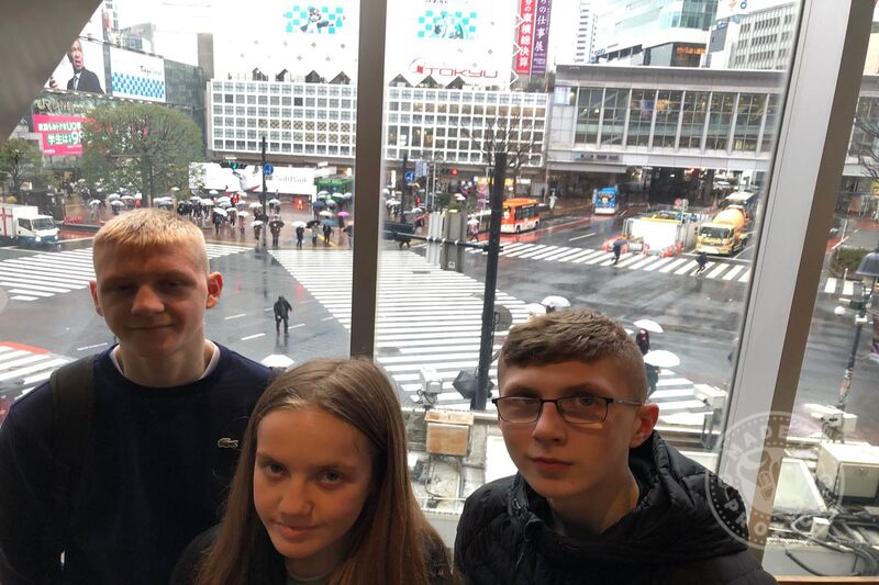 Shibuya Crossing, or Shibuya Scramble Crossing, is a popular scramble crossing in Shibuya, Tokyo, Japan. It is located in front of the Shibuya Station Hachikō