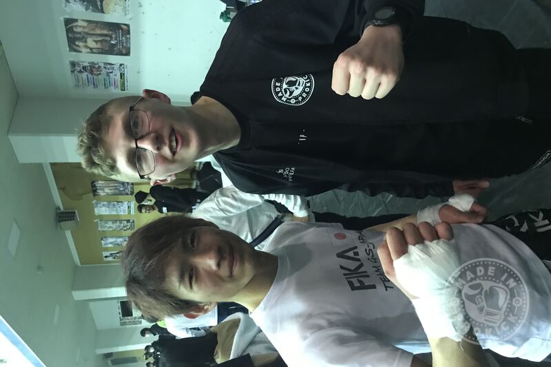 Jay Snoddon with former K1 opponent and New 60kg All Japan Champion, Ryuki Yamamoto