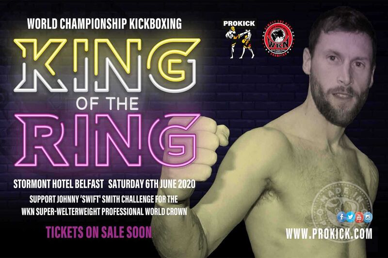 Support Johnny 'Swift' Smith...Johnny ‘Swift' Smith will challenge for the WKN Super-Welterweight World Kickboxing title on June 6th at the Stormont Hotel in Belfast.