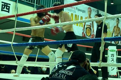 Jay Snoddon in action in Japan - Jay's next fight will be in Belfast on the 12th Sept at the Stormont Hotel