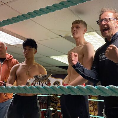 James Braniff squared off against Welsh fighter, Joshua Embradrua at today's weigh-in for their Battle of Britain championship match,