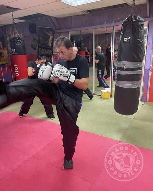 Paul Dobson in Training for his Black Belt, shadow boxing