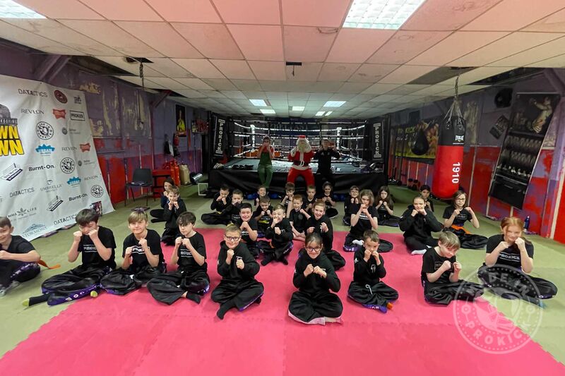 Kids 11am Class - Saturday 18th Dec at the ProKick Gym in Belfast - This time Santa brought one of his trusted helpers with him, ‘Elf’. Before Santa said goodbye he asked all the children to be in bed early for their parents on Christmas Eve.