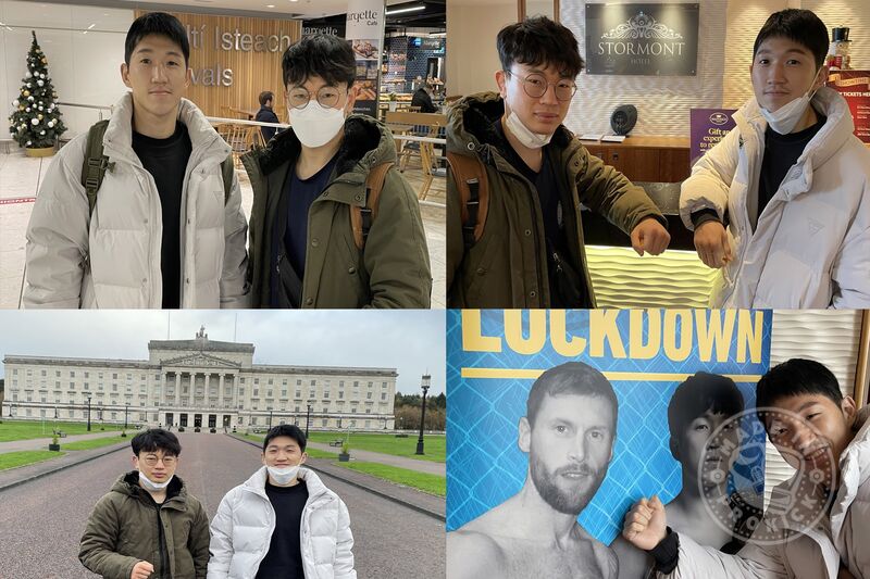 Lee Arrives For KnockdownLockdown - Seoul man, South Korean Sunghyun Lee had a busy first day in Belfast. Travelled around the city stopped off at Stormont estate. Finishing off with a two hour training session at The YARD on the Newtownards Rd.