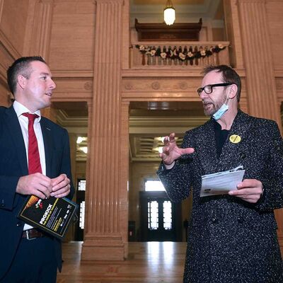 First Minister wanted to learn more about ProKick's Urban Villages project. He offered a further photographic opportunity for the main event and it's other matches