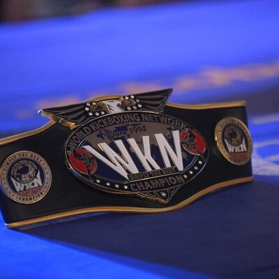 This belt was for the WKN European featherweight amateur title, oriental rules Jay Snoddon (Northern Ireland) def. Ranieri Cingolani (Italy) by RTD (R4 at 2:00)