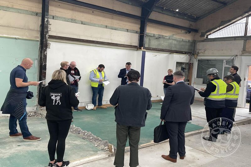 The building contractors William Rogers Construction were appointed in 2021 - Pictured here WRC meeting the rest of the design team on-site.