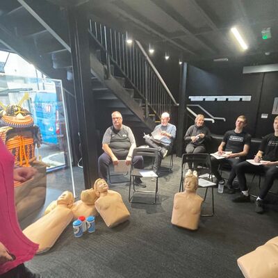 Helen Instructing to the some of the ProKick Team - A big thanks to Mabel Scullion from the Community Academy for organising the course and to our terrific trainer, Helen from Goody Training Solutions.