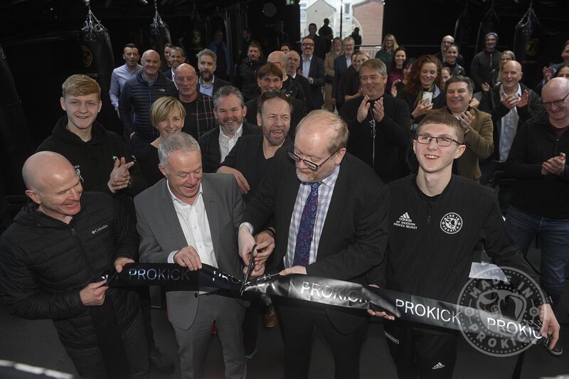 OUR NEW GYM was 1-year old. Ciaran McGuirk, UV, James Braniff, Mabel Scullion, Community Academy, Lauri McCusker - Fermanagh Trust, Billy Murray, John Walsh, Chief Executive, BCC, Gareth Johnston, NI Executive Office,, Jay Snodden, Prokick