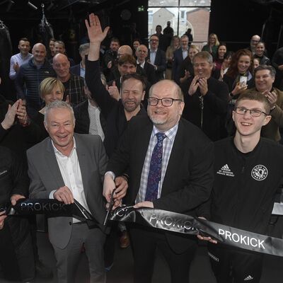 Official opening, Cutting The Ribbon - Ciaran McGuirk, UV, Mabel Scullion, Community Academy, Lauri McCusker - Fermanagh Trust, Billy Murray, John Walsh, Chief Executive, BCC, Gareth Johnston, Deputy Secretary, NI Executive Office