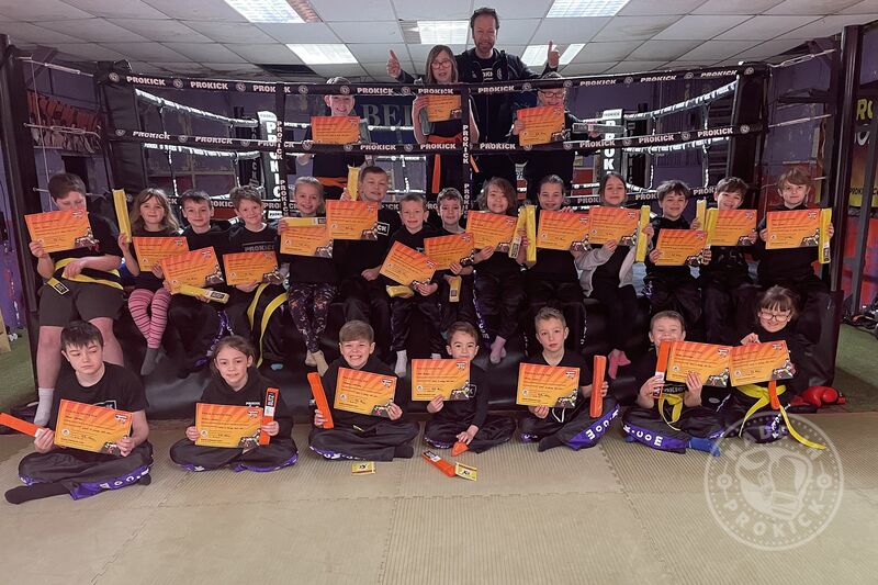 ProKick Kids spend Sunday morning 10th April 2022 at the ProKick gym. Our Kickboxing enthusiasts all worked hard on test day.