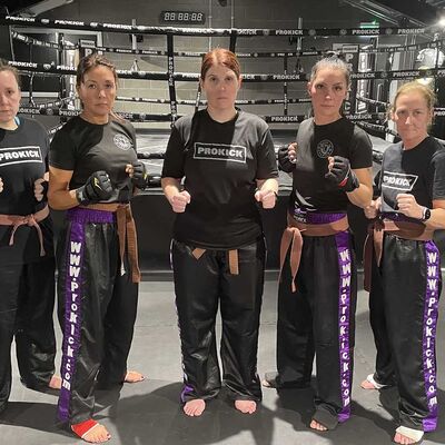 Ruth Anderson, Amanda Garett, Kathryn Warren, Rowena Bolt and Sarah Stewart all seniors ProKick members are under-going their final week-long intensive training regime in preparation to achieve one of the highest honours in Martial Arts