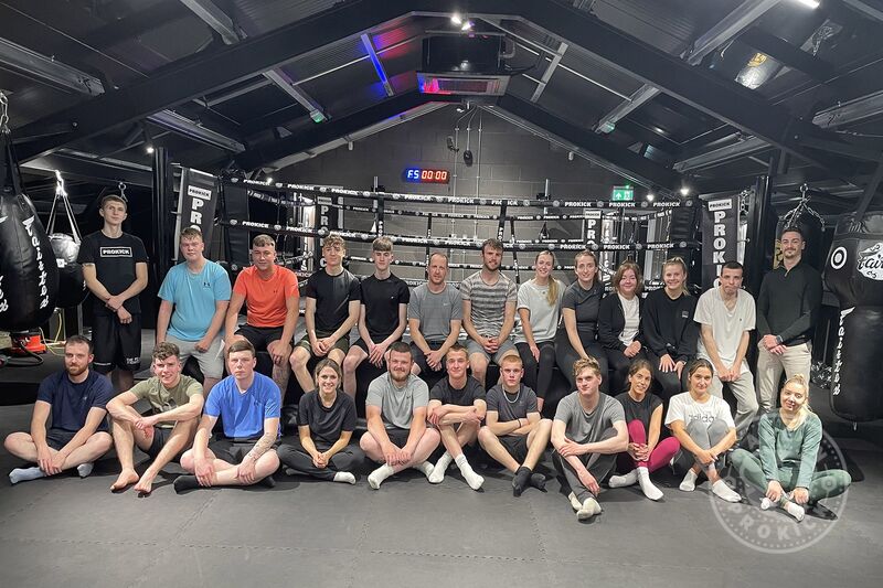 This new course (pictured) kicked off at 8pm on Monday 10th October 2022. The fully booked class went straight into action as newbies worked through fundamentals of fitness, elements of self-defence and all of this on their first night at ProKick.