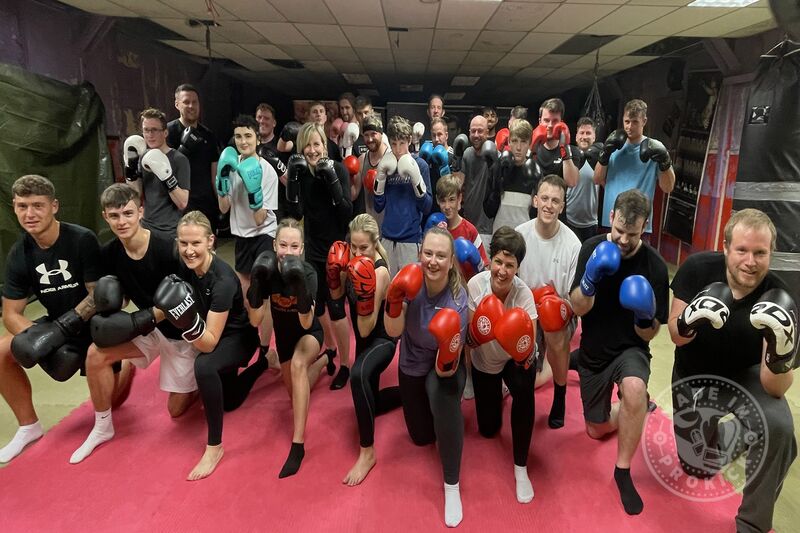 Pictured here is our New ProKick #AdvanceBeginners class along with the longer established AB class on Monday class 27th June 2022