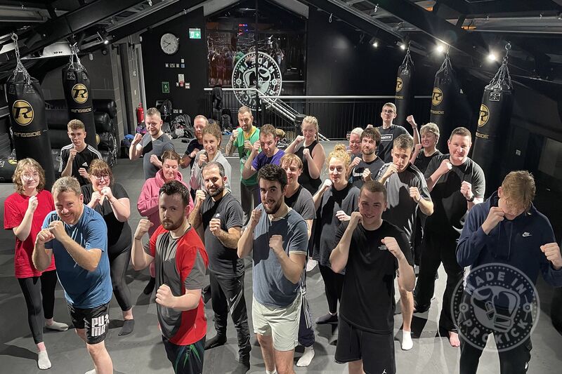 The first ProKick Beginners course of 2023 - The squad pictured here on Wednesday 4th January 2023 were put through the ropes on their very first night by head coach #BillyMurray and assistant the WKN European Champion Jay Snoddon