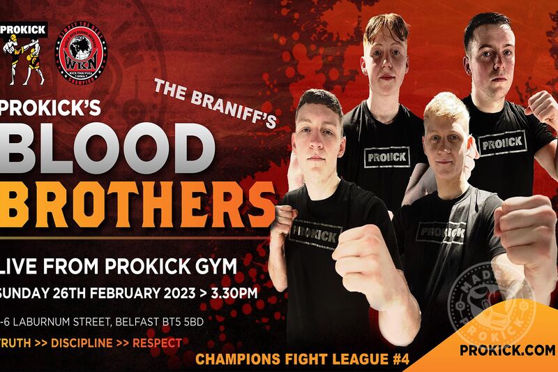 CFL#4 is all about James Braniff defending his title, but it's also about his three brothers - Dan, Adam and debutant the eldest Braniff, Nathan all will step out together to take on the best in Europe and Ireland's kickboxing world.