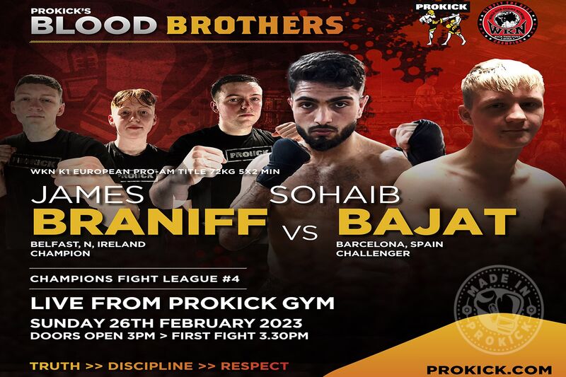 Blood Brothers - FOUR Brothers from Belfast, N,Ireland will ALL compete on the same unique fight-card. The Braniff Brothers making history. With one Brother defending his European crown