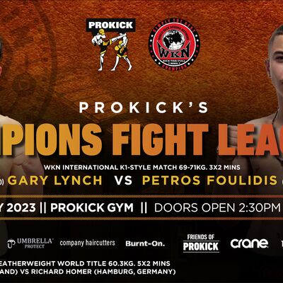 WKN International K1-Style match 69-71kg. 3x2 Mins Gary Lynch (ProKick N,Ireland) VS Petros Foulidis (Team UpperCut, Greece)