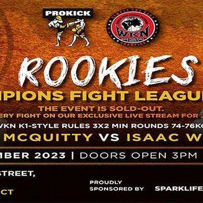 WKN K1-Style Rules 3x2 Min Rounds 74-76kg Adam McQuitty (ProKick) Vs Isaac Walker (TopPro, Carlow) Sponsored by - SparkLife