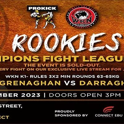 WKN K1- Rules 3x2 Min Rounds 63-65kg Ciaran McGrenaghan (ProKick) VS Darragh Deady (Sean Barrett - Waterford) Sponsored by - Connect EBU