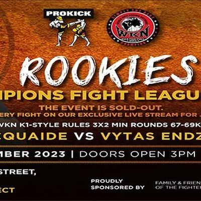 WKN K1-Style Rules 3x2 Min Rounds 67-69kg Robbie McQuaide (ProKick) Vs Vytas Endzielaitis (Portadown Kickboxing) Sponsored by - Friends and Family