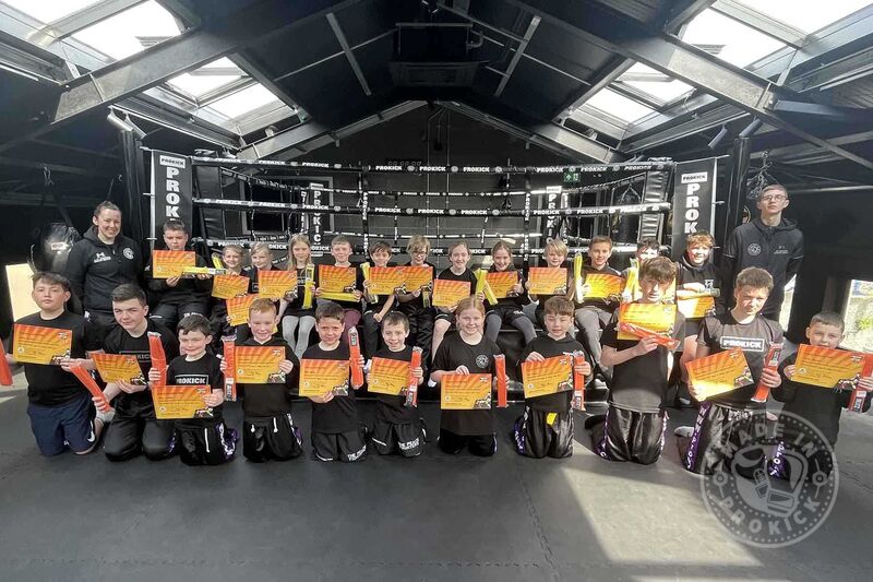 The #ProKick grading saw junior members tested for Yellow and Orange belt. The team pictured went through a series of pre-set moves testing different aspects from the sport which helped elevate them to the next level.