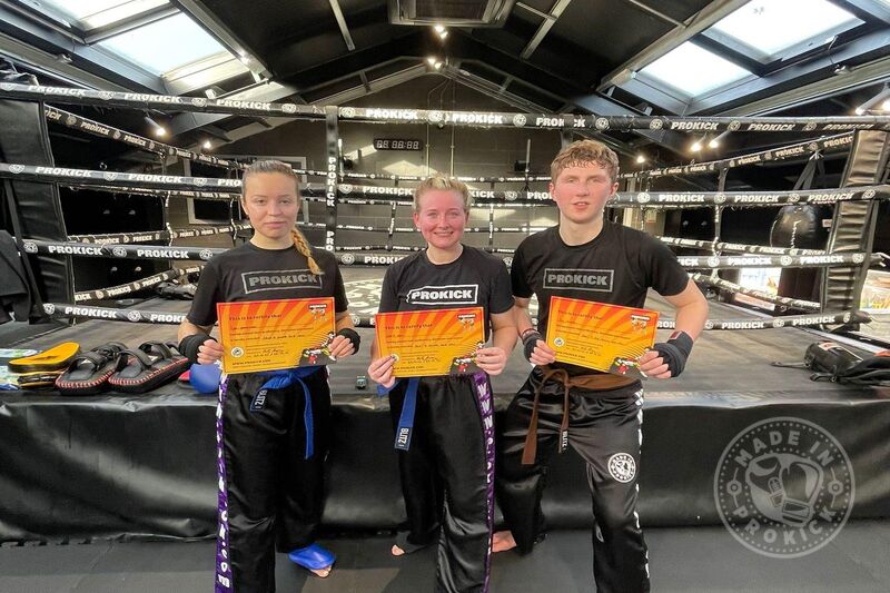 Pictured here L-R: senior gradings - Iga Ptasinska (new Purple belt), Caeile Carr, (new Purple belt) & Jay Snoddon (3rd Brown belt) all finished their grading over three days totalling 9 hours on the floor. Well done.