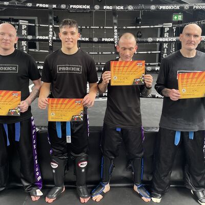 New Purple belts at the prestigious ProKick Gym was a moment of triumph for Gareth, Gary, Jim, and Louis. It propelled them closer to their ultimate goal. Congratulations on your outstanding commitment and dedication! Well done Guys!