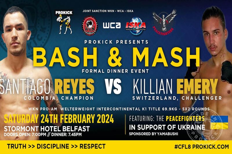 Santiago Reyes, a Colombian fighter based in Canada, is set to face off against Killian Emery, the challenger from Switzerland, in an exciting event taking place in Belfast on FEB 24th 2024.