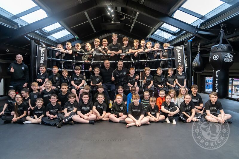 Mr. Ruslan Puzdrach, the Head of the Municipal Office for Sports and Physical Culture for Odesa City Council, was greeted by over 50 kids at the ProKick gym in Belfast.