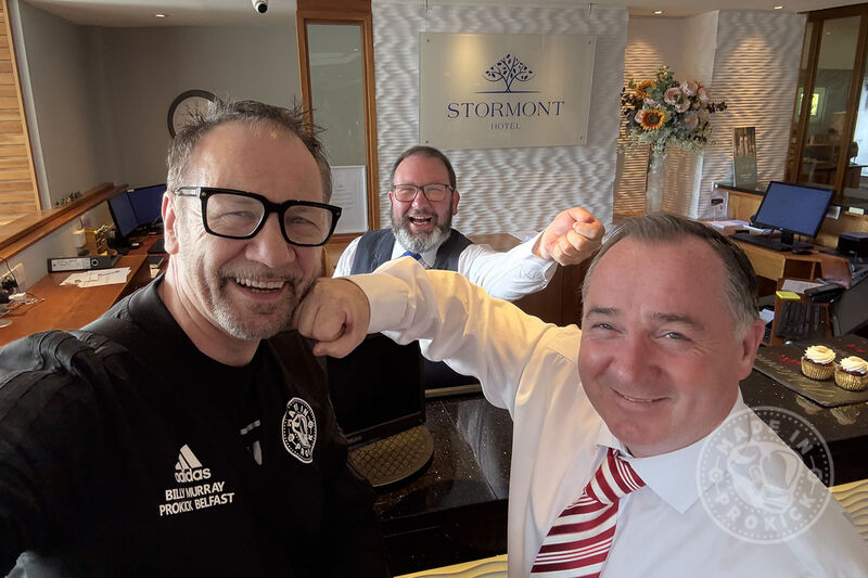 Billy Murray sealed the deal with Mr. Eamonn Elliott, the GM of the Stormont Hotel, for another incredible event at this prestigious venue.