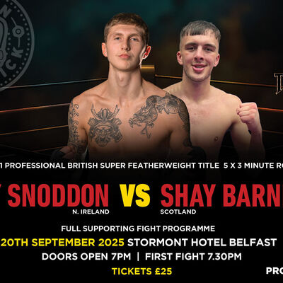 Jay Snoddon is a man with a mission as he gears up for his eighth professional fight. On September 20th, at the Stormont Hotel, Snoddon will go head-to-head with Scotland's Shay Barnett in a battle for the British super featherweight title.