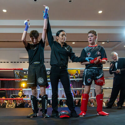 WKN Light-Contact Low-Kick rules - 3x1 minute rounds - catchweight Jude young 40.5kg ( ProKick) Vs Harry McCowan 47.9kg (Champions KB Club - Larne)