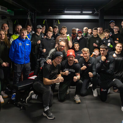 CFL15 - Backstage before the event, the atmosphere was electric with the pre-show rules meeting and warm-up before entering the ring!